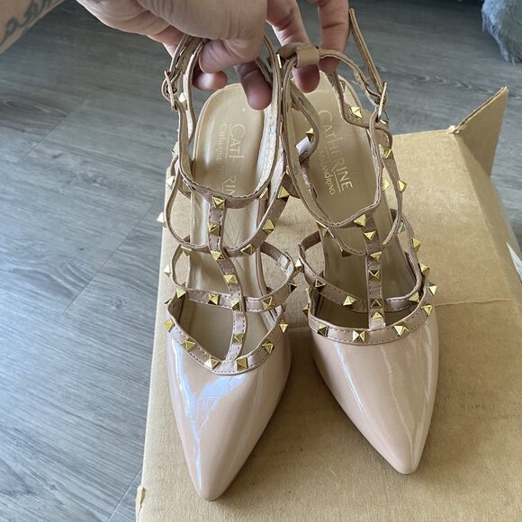 Catherine Malandrino Pink and Gold Sexy Heels - Picture 5 of 10